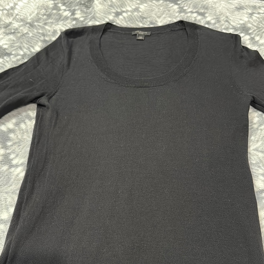 Ann Taylor Black Scoop Neck Sweater